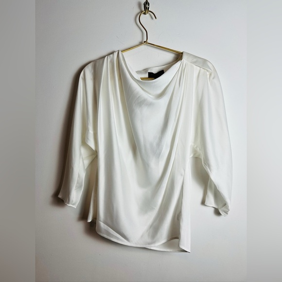Donna Karan White Eyelet Peplum Blouse - Picture 5 of 12
